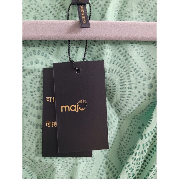 Maje MFPRO2401 Rimaro Dress NWT 42 Vert Ethnique Cupro Viscose –No Belt SS22 - Picture 4 of 16